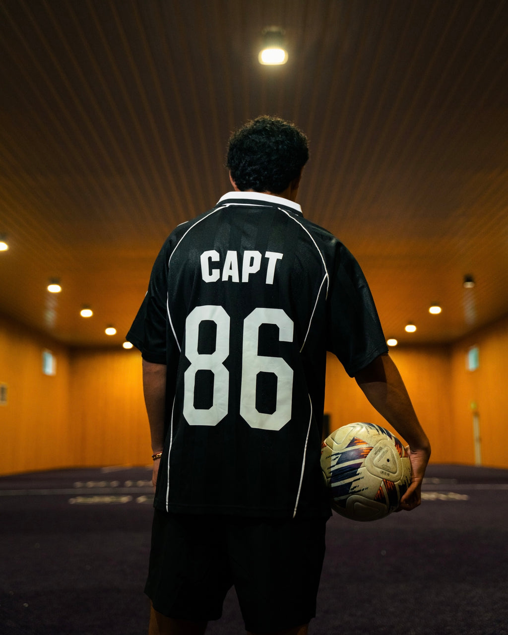 Oversized Shadow Stripe Collared Soccer Jersey