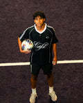 Oversized Shadow Stripe Collared Soccer Jersey