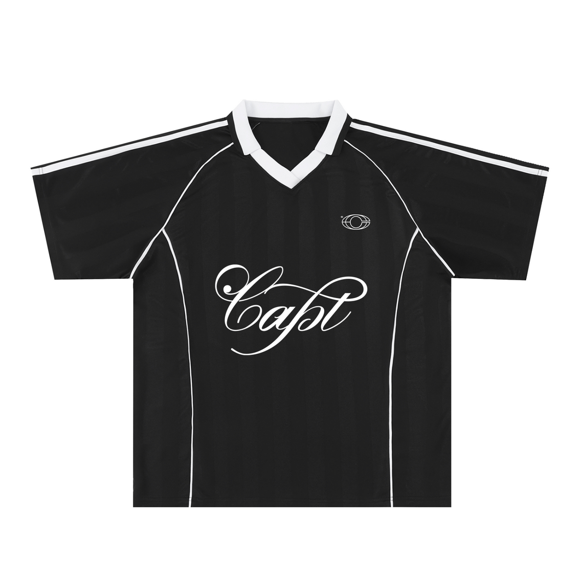 Oversized Shadow Stripe Collared Soccer Jersey