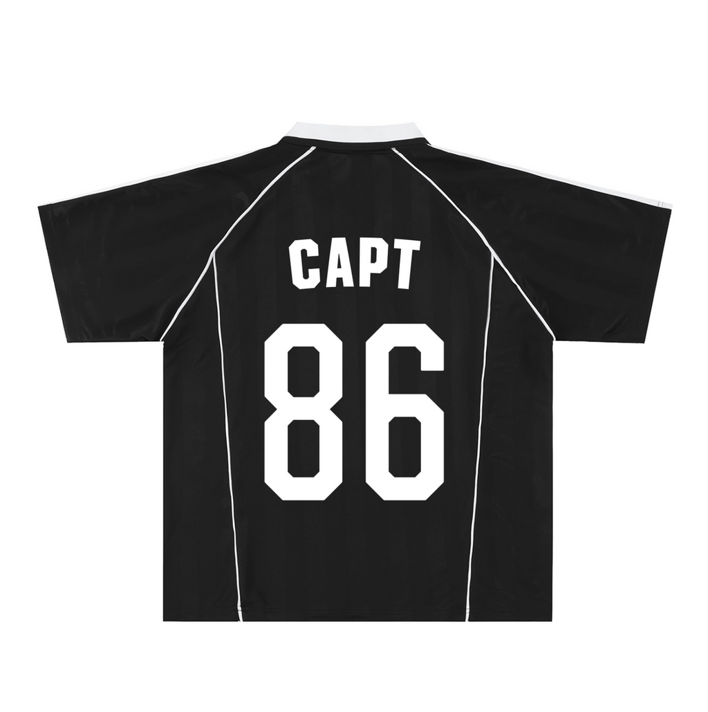 Oversized Shadow Stripe Collared Soccer Jersey